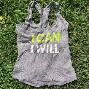 Old Navy Gray Tank Top with Neon Print